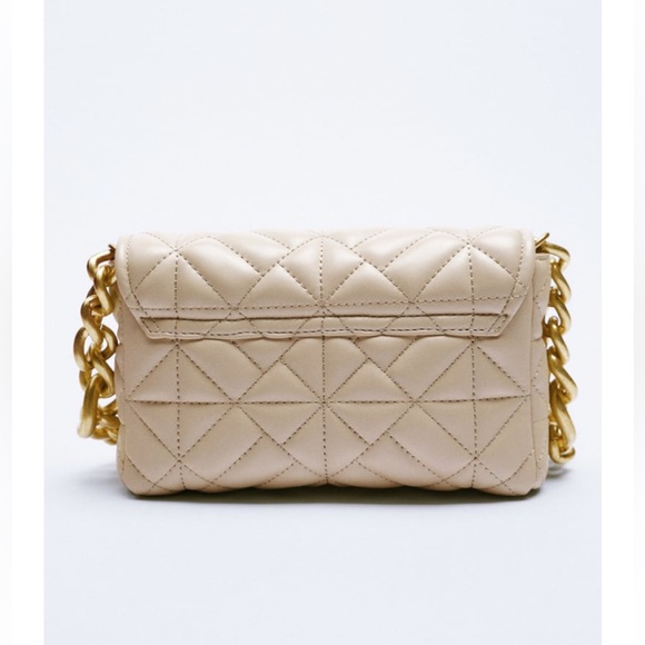 NWT Zara Quilted Chain Strap Shoulder Bag - Picture 6 of 9